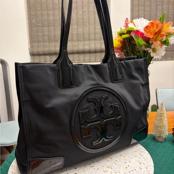Tory Burch Ella Black Nylon Tote - Picture 2 of 9